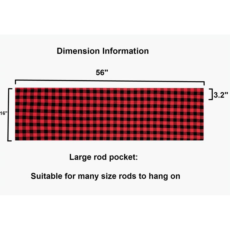 2 Pack Buffalo Check Plaid Window Valances Farmhouse Design Window