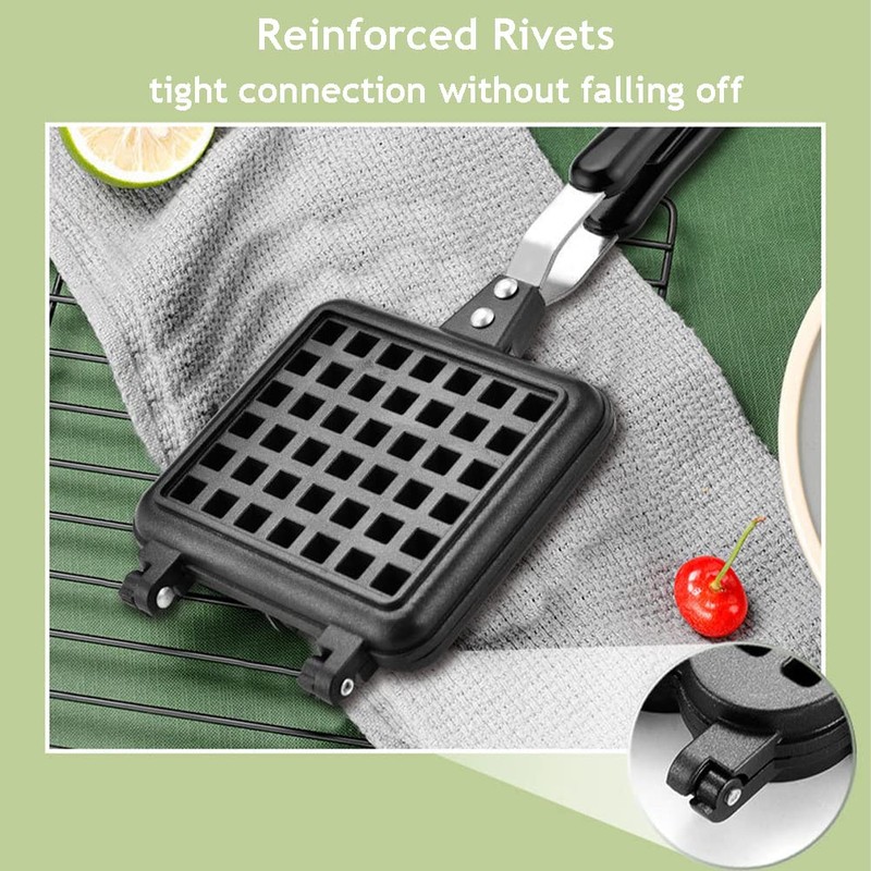 Non-Stick Waffle Iron, 30 x 14.5 cm Sandwich Maker with