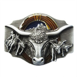 New Vintage Style Longhorn Rodeo Bull Western Belt Buckle Boucle de ceinture