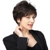 EMMOR Short Black Brown Human Hair Wigs for Women Blend