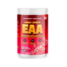 Yummy Sports EAA Supplement Powder – Pre Workout Powder - Keto-Friendly, Gluten-Free, Sports Nutrition Pre-Workout Powder for Men & Woman - 360g, 40 Servings - Cherry Blast