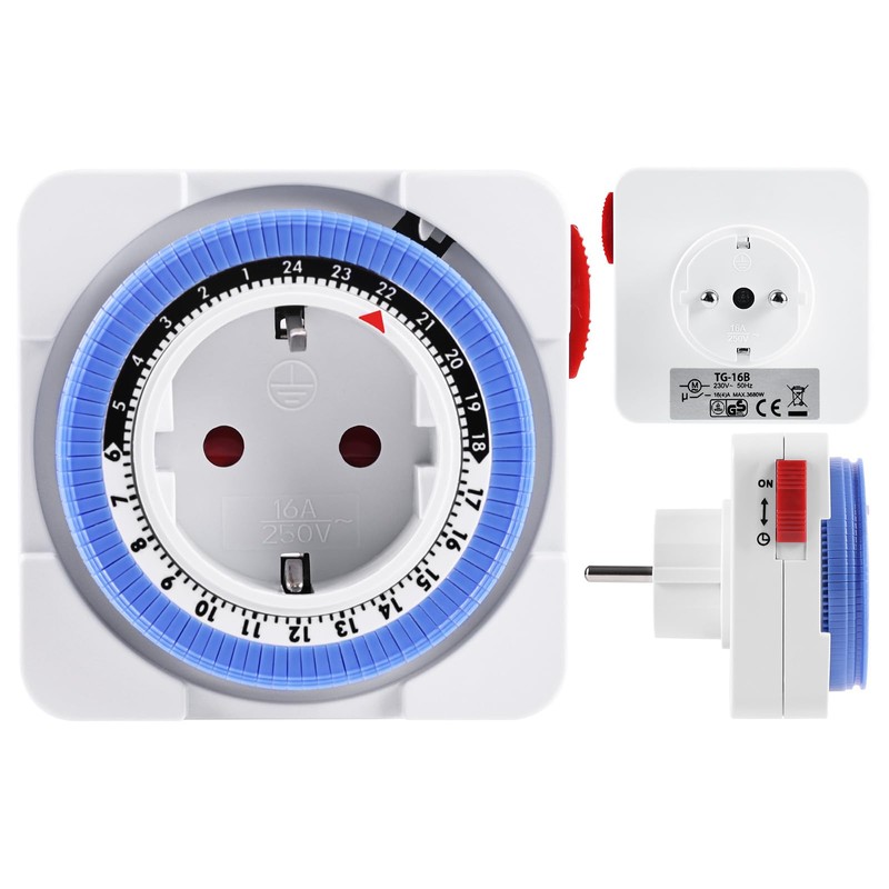 Adiwo Mechanical Timer, Pack of 2 Analogue Timer for Indoor