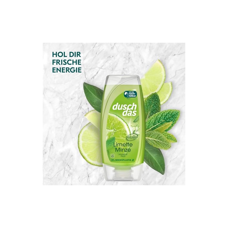Duschdas Duschgel Limette Minze Duschbad mit Fresh-Energy-Duftformel sorgt fr einen