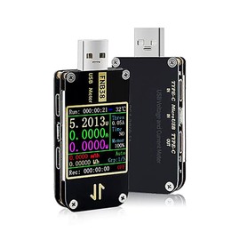 DollaTek FNB38 USB-Messgeräte, Multimeter, Strom- und Spannungsmonitor, 1,44 Zoll IPS-Farb-LCD-Display, DC 4–24 V, 5 A, QC 2.0/3.0