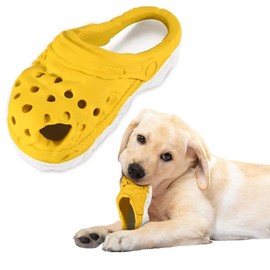 Dog Chew Slippers Toy-Bite Resistant for Pet- Dog Aggressive Chewer (Yellow, L)