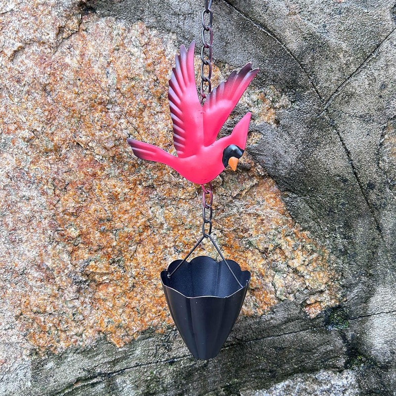 Aifeorzo Cardinal Rain Chain, 8.5Ft Rain Chains for Gutters and