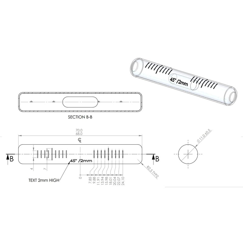 Replacement Level Glass Vial, Spirit Bubble Level, with Nib, Accurate