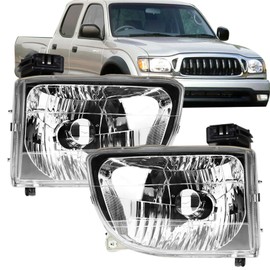 LABLT Passenger and Driver Side Headlights Replacement for Tacoma Pickup 2001 2002 2003 2004 Halogen Type Projector Left and Right Side Headlight Assembly Pair