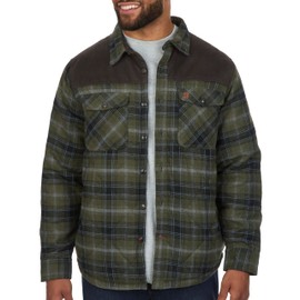 Coleman Diamond Quilted Flannel Shirt Jacket - Mens Plaid Flannel Winter Jacket for Outdoor Hiking, Camping, and Hunting Olive Grey X-Large