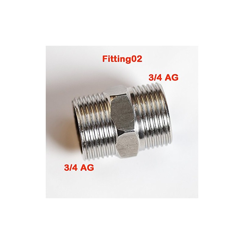 Stainless steel Threaded Fitting Double nipple 2 x External thread