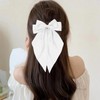 Hair Bows for Women white Clips Large Satin Ribbon Bow