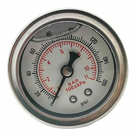Pressure Gauge 1/8" 0-180 psi liquid filled oil pressure measuring