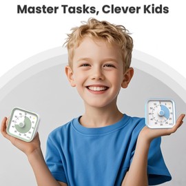 InfPokid Visual Timer with Pause Function for Kids and Adults, Productivity Timer for Study, Teaching, Kitchen Cooking, Office Meetings, Time Management for ADHD (White)