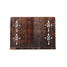 SINOBEST Book Stand with Page Clips, Foldable Reading Rest Holder, Portable Desk Bookrest, Cookbook/Tablet PC/Music Document Stand, Adjustable Wood Reading Frame (Chinese Knot, 11.8 x 8.7 inches)