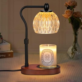 Candle Warmer, Candle Warmer Lamp with Timer & Dimmer Candle Warmer Height Adjustable for All Size Scented Candles, Candle Warmer with 2 * 50W Bulbs for Home Decor Mothers Day Gifts - Color: Black