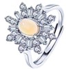 Natural Opal Adjustable Cluster Ring, Razzberry Custom Gemstone Designs, 925