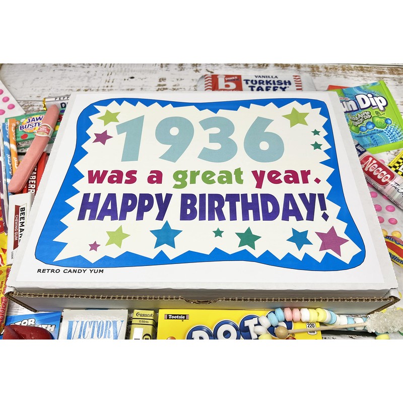 RETRO CANDY YUM ~ 1936 90th Birthday Gift Box of