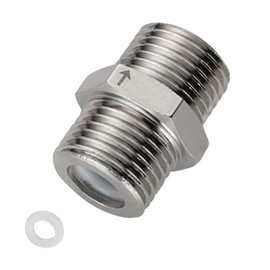 Stainless Steel Check Valve, G 1/2 Inch Male Thread to Male Thread, One-Way Valve for Water Tank, Water Heater, Toilet, 304 Stainless Steel