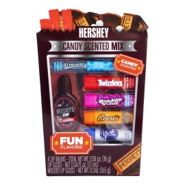 Set De Bálsamos Labiales Y Gloss Hershey Candy Scented Mix