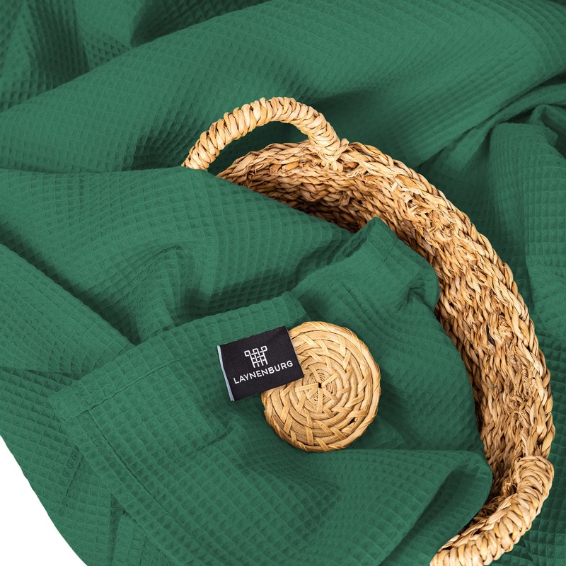 LAYNENBURG Premium Bedspread, 150 x 200 cm, Waffle Piqué, 100%