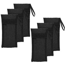 Mesh Exfoliating Bar Soap Pouch Bag, 6 Pcs Quick Drying Soap Saver Pouch with Drawstring,Pocket Exfoliating soap Saver Pouch Bag Nylon soap Saver Bag,Nylon Soaps Savers Pocket for Bath,Black