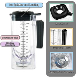 For Wantjoin K90 Blender Pithcer, Replacement for WantJoin K90, CRANDDI K90 and Cittiwo 90A, 80oz Food-Grade and BPA-Free Pitcher