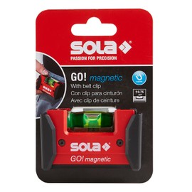 SOLA LSGOM GO! Magnetic Portable Level with Clip and 1 60% Magnified Vial, 3-Inch