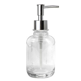 UHEY HOME Glass Soap Dispenser Bathroom Kitchen11.8oz Refillable Liquid Soap Dispenser with Rust-Proof Plastic Pump