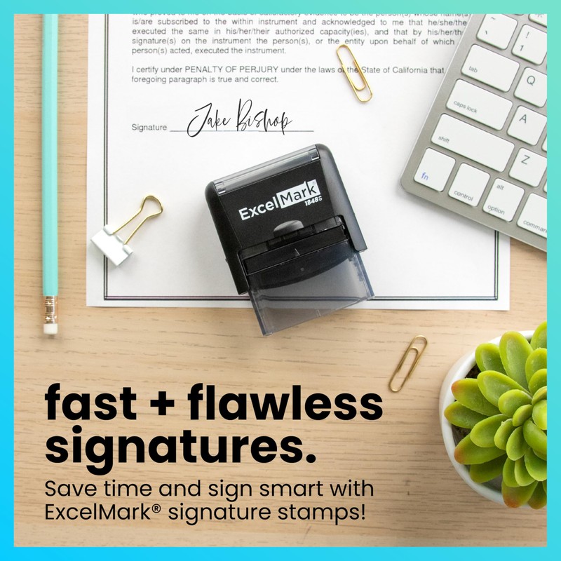 ExcelMark Custom Signature Stamp - Self Inking - Medium
