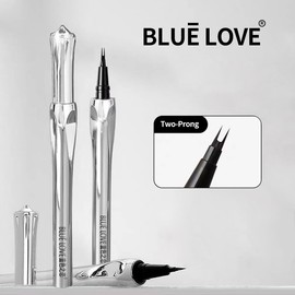 BLUE LOVE 2PCS Two-Prong Eyebrow Pen, Upgrade 2 Tipped Eye Brow Pencils for Women, Waterproof Lasting All-Day Eye Makeup with Microblading Brow Pen with Hair Like Strokes (2PCS Brown)