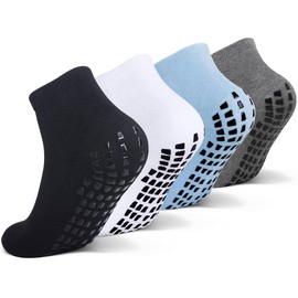 Raigoo Grip Non Slip Socks For Kids(4-16 Years Old), Cushioned Sport Athletic Slipper Hospital Socks For Youth Boys & Girls