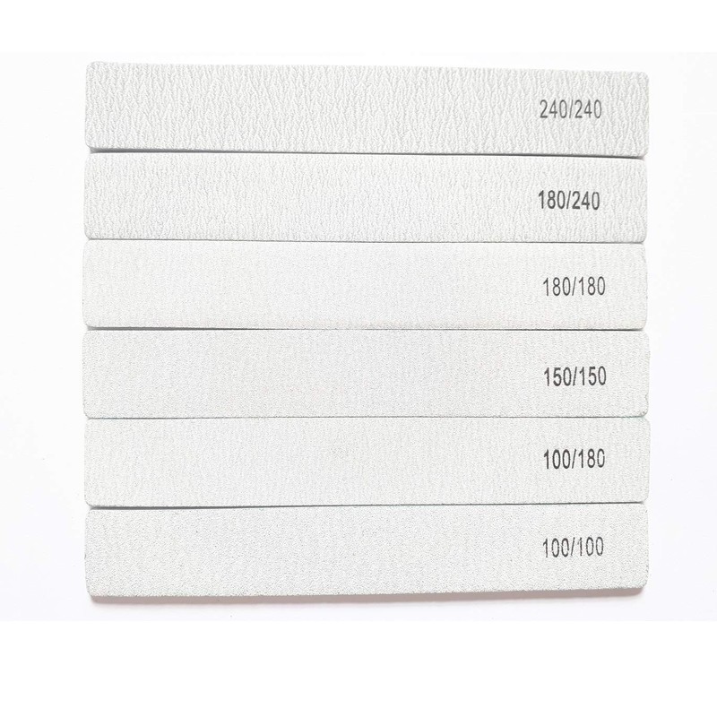 8X Nail Files Zebra Shape Square (Rectangle) Chose GRIT Double