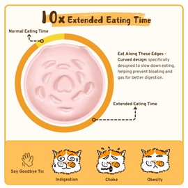 cat Slow Feeder Ear Shape Pink