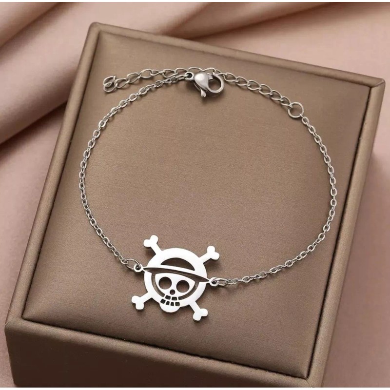 ARTIMATIC Pulsera + Collar One Piece Acero Inoxidable Joyería Anime