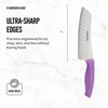 Farberware Precise Slice Serrated Santoku Knife, 7 Inch, Purple