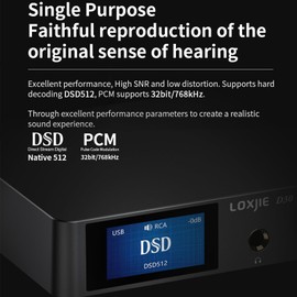 LOXJIE D30 2024 Audio DACES9039Q2M Headphone Amplifier XMOS Bluetooth 5.0 MQA DSD512,Bluetooth APT-X HD, JAS Hi-Res Certification, with Remote Control
