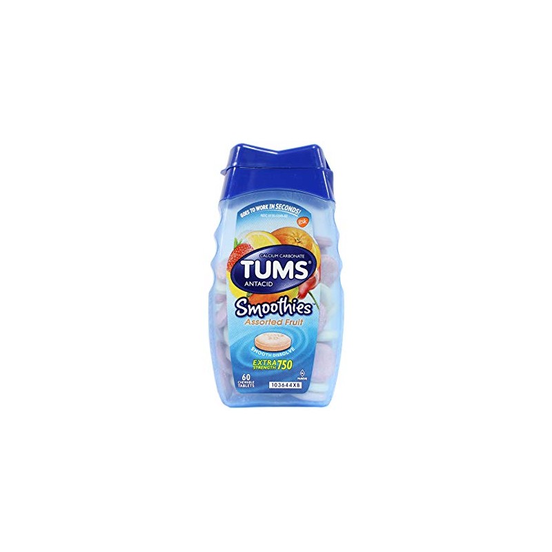 TUMS SMOOTHIES ASSORTED FRUT 60Tablets