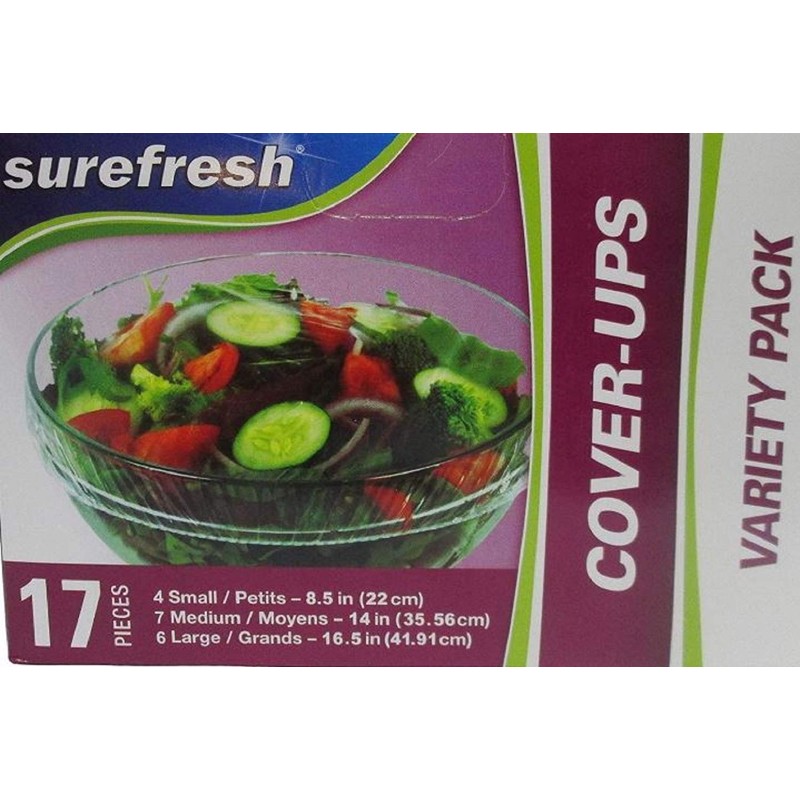 Food Storage Cover-ups, Elastic Stretch-to-Cover Variety Packs, 4-pk Set by