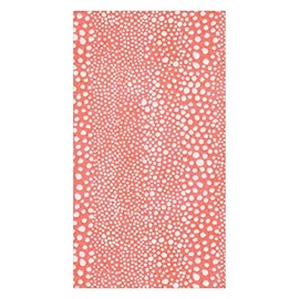 Caspari Pebble Paper Linen Guest Towels Napkins in Coral, Four Packs of 12