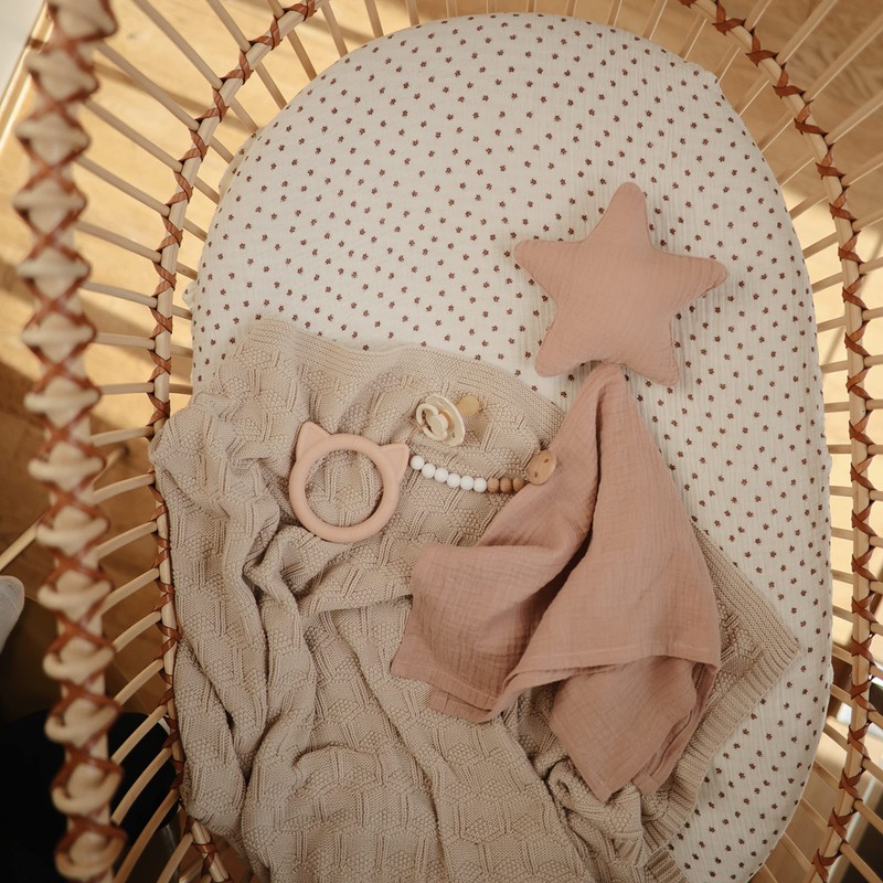 mushie Silicone Baby Teether Toy | Cat (Blush)