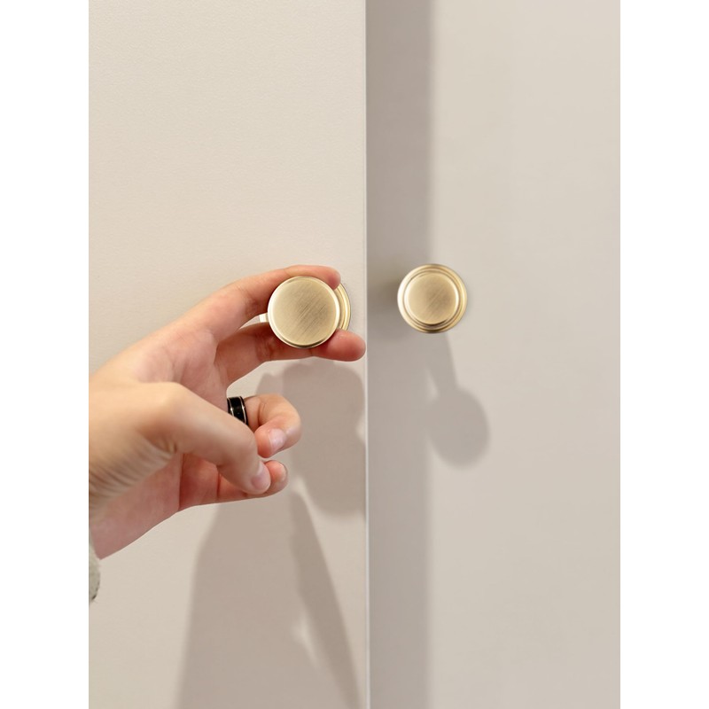 Goo-Ki 6 Pack Cabinet Knobs with Backplate Champagne Bronze Drawer