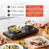 Elite Gourmet EDB-302BF# Countertop Double Cast Iron Burner, 1500 Watts