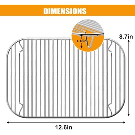 GWY Stainless Steel Rack, 12.6×8.7 IN Flex Flame Combi Accessories Outdoor Indoor Grill Stand for Ninja Woodfire OG701 OG751 and other Wood fire Electric Air Fryer