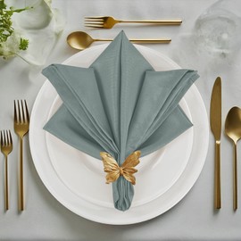 Utopia Home Light Grey Cloth Napkins (12 Pack, 18x18 Inches), Ideal Dinner Napkins for Party, Wedding and Lunch/Dinner