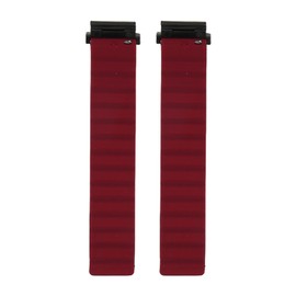 Magnetic Watch Band Adjustable Quick Release Silicone Watch Strap 20mm Fit for Garmin Fenix 7S 6S 5S Black and Burgundy