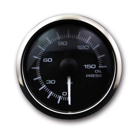 MOTOR METER RACING MGS Series 52mm 2-1/16" Electrical Oil Pressure Gauge 0~150 PSI Black Dial White & Amber LED Backlit Waterproof