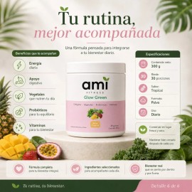 Ami Glow Green Colágeno Probióticos Fitness Mujer