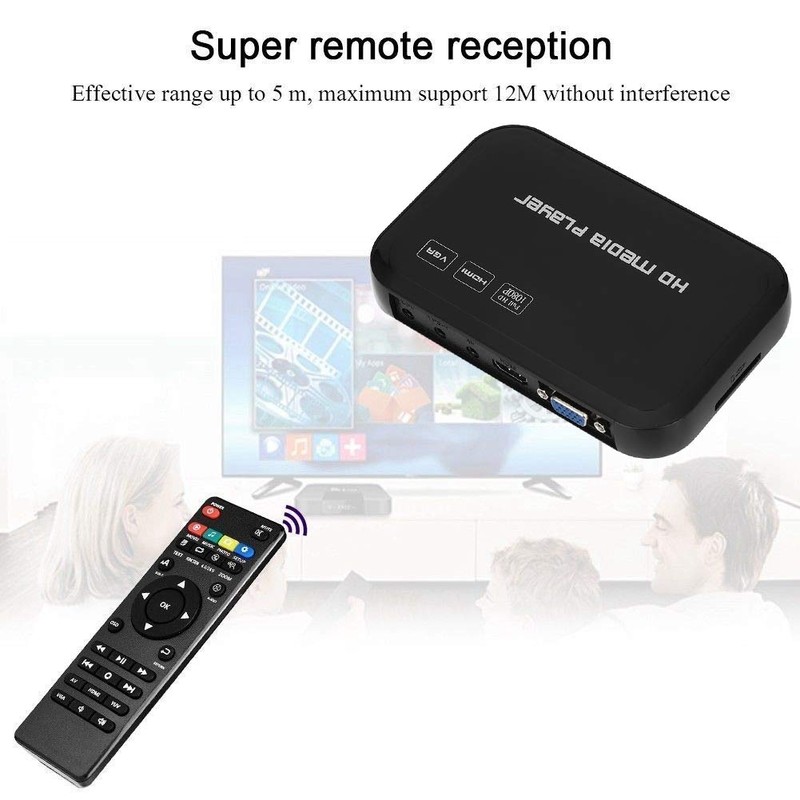 Eboxer HDMI Reproductor Multimedia, Mini 1080p Full-HD VGA AV Video
