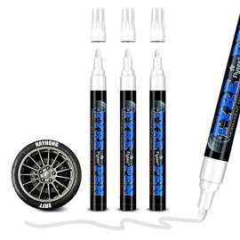 Hsypti Pack of 3 Car Tyre Pen, White, High Capacity Tyre Pen, Waterproof Car Tyre Marker, Tyre Paint Pens for Car, Motorcycle Tyres