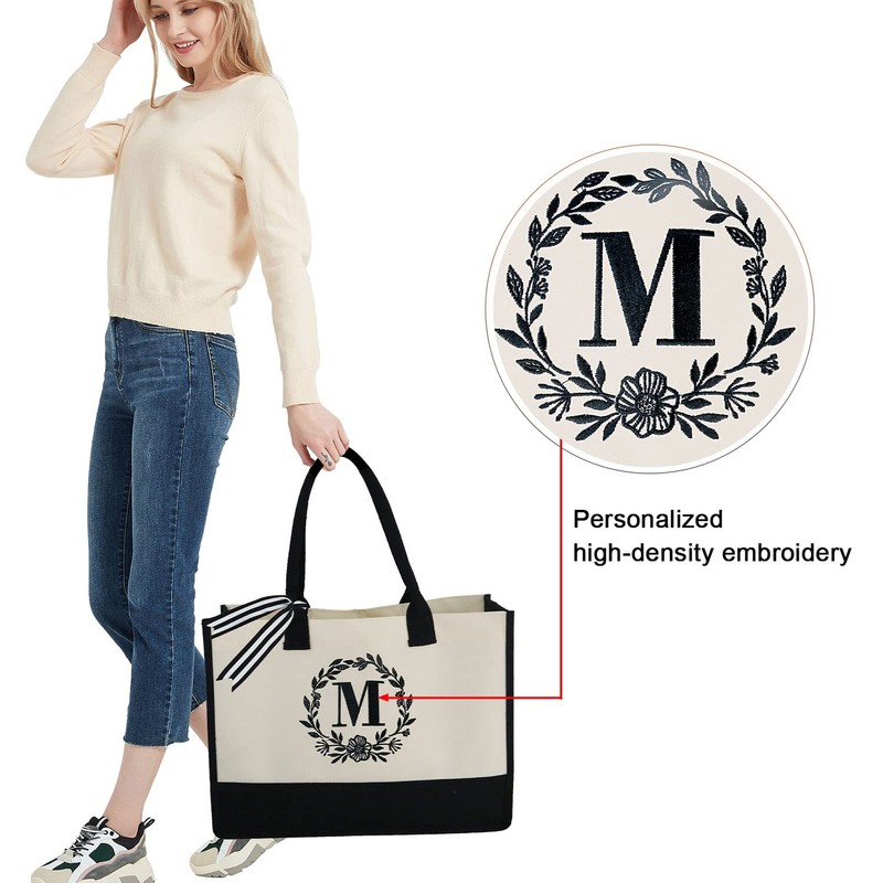 BeeGreen Canvas Tote Bag w Makeup Bag M